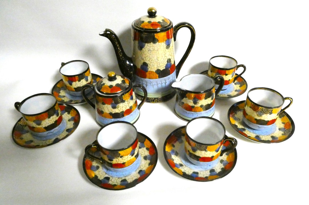 Japanese Tea Service in Fine Porcelain Signed R S Made in Japan Etsy
