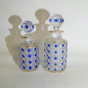 Two magnificent very old crystal perfume bottles from BACCARAT France