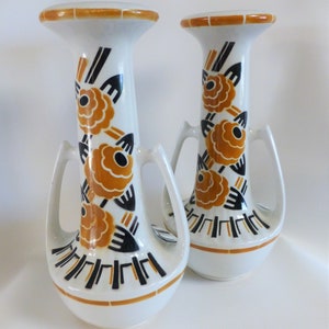 pair of Lunéville Saverne Art Deco vases
