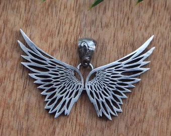 Durchbrochene Schmetterling Flügel Halskette Anhänger, 925 Sterling Silber einfache Schmetterling Flügel unisex Halskette Anhänger, Geschenk für Sie