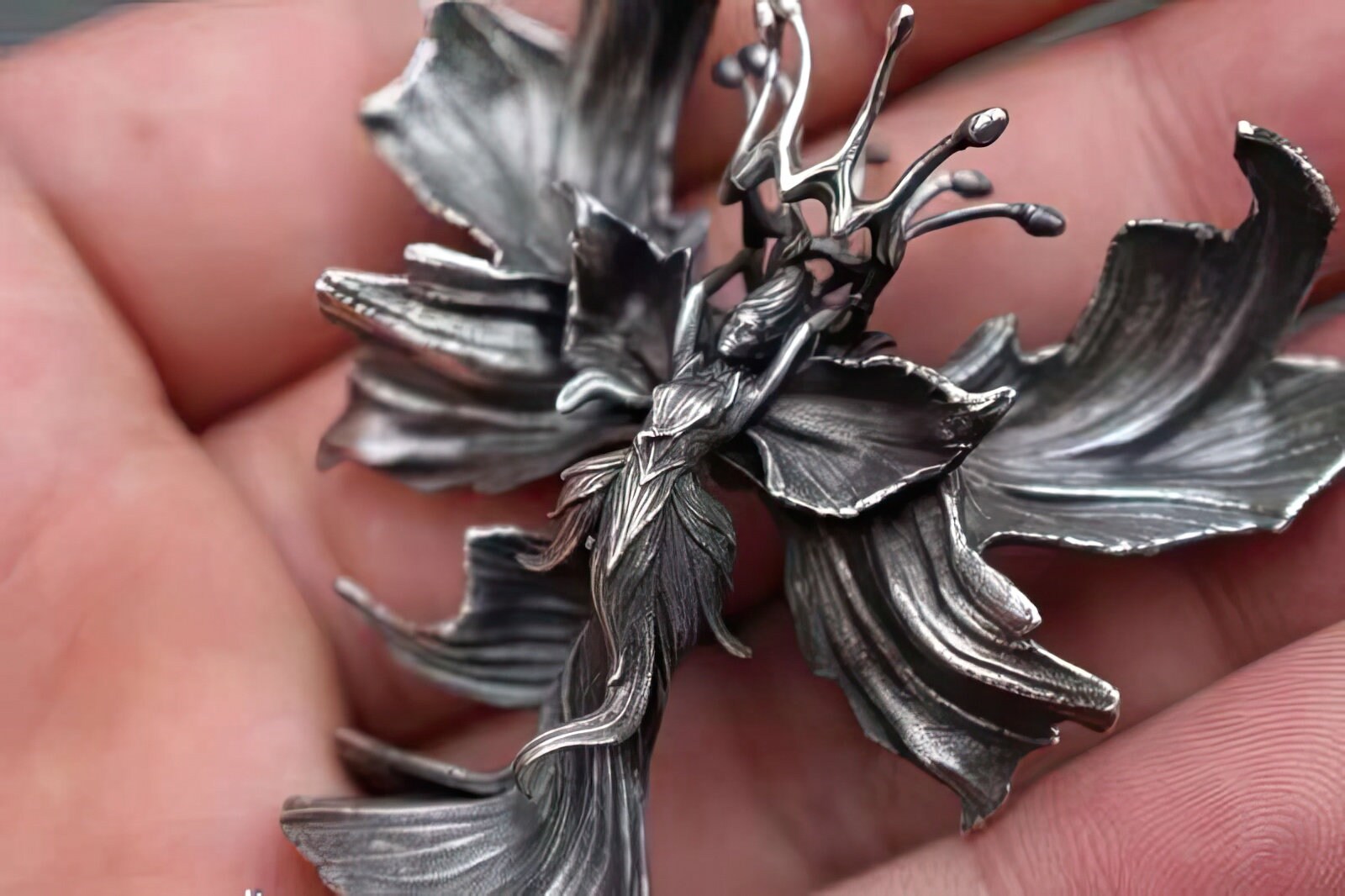 Fairy-like Silver Butterfly Necklace-dolliefae main image 0