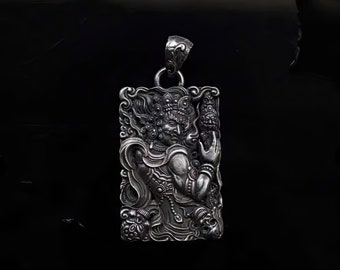 Fudo Myo Tag Pendant, 925 Sterling Silver Handcrafted Fudo Myo Necklace Pendant, Mythical Character Necklace Pendant