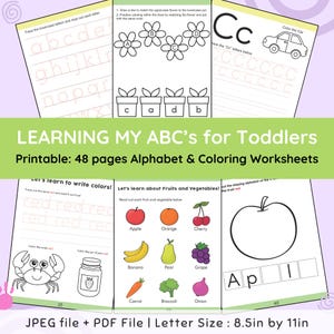 Alphabet Learning Worksheet: Tracing & Coloring (PDF)