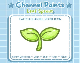 Kawaii Leaf Sprout Twitch Channel Point Icon (Digital Download)
