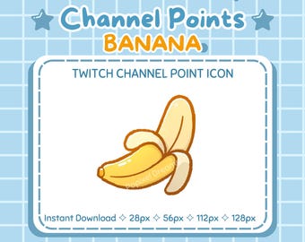 Kawaii Banana Twitch Channel Punkt Symbol (Digitaler Download)