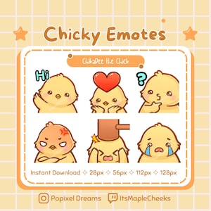 Chick Bird Twitch Emote Pack | Cute Twitch Emotes | Streamer Emotes | Chick Emote Set | Chick Sticker | Discord Emote | ChikaDee the Chick