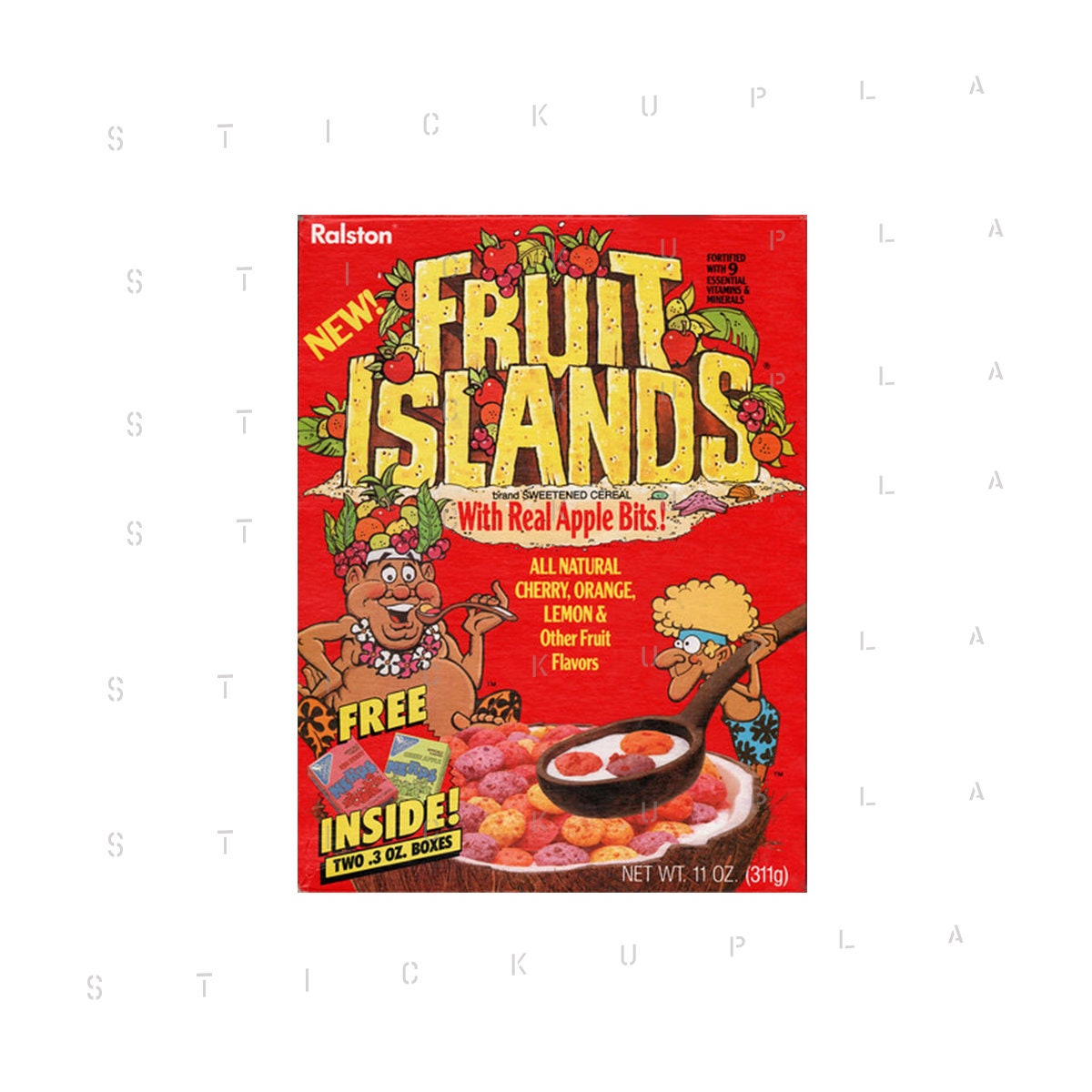 Fruit Islands Cereal Box Vintage Americana Sticker Etsy