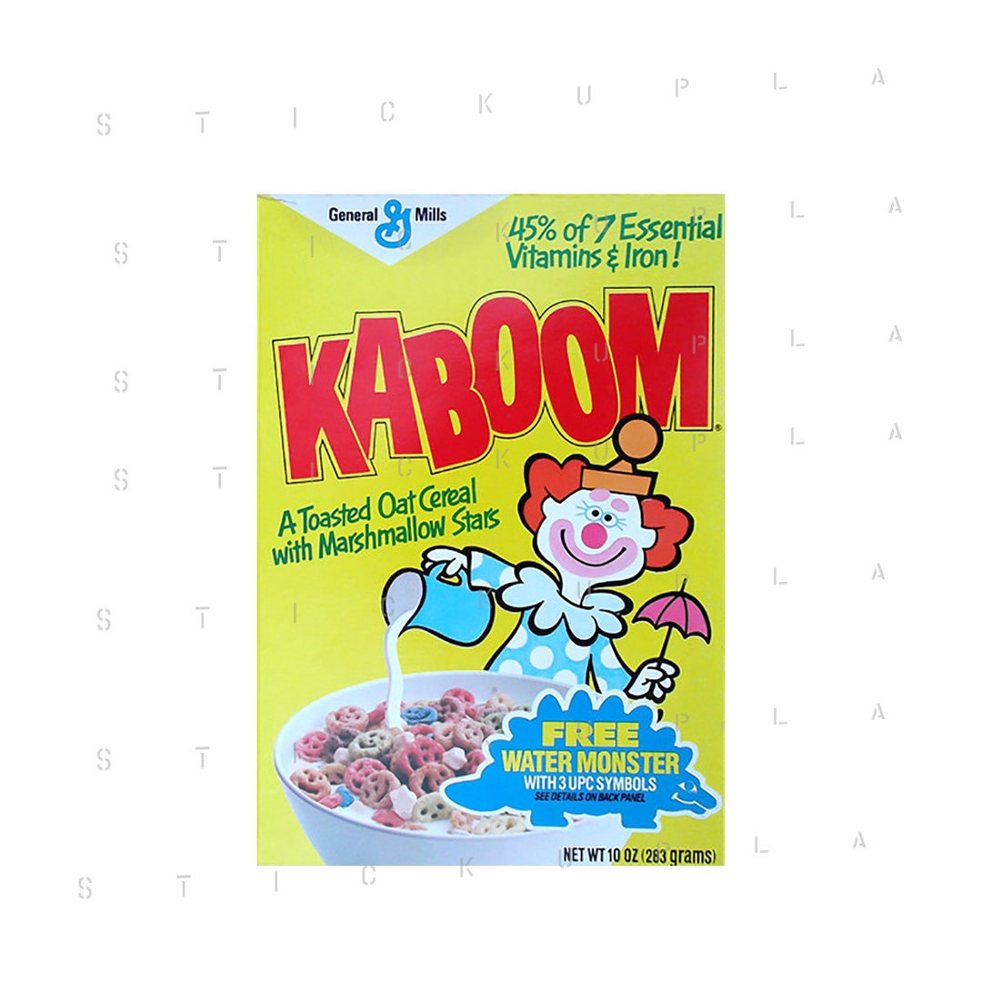 Kaboom Cereal Box Vintage Americana Sticker - Etsy