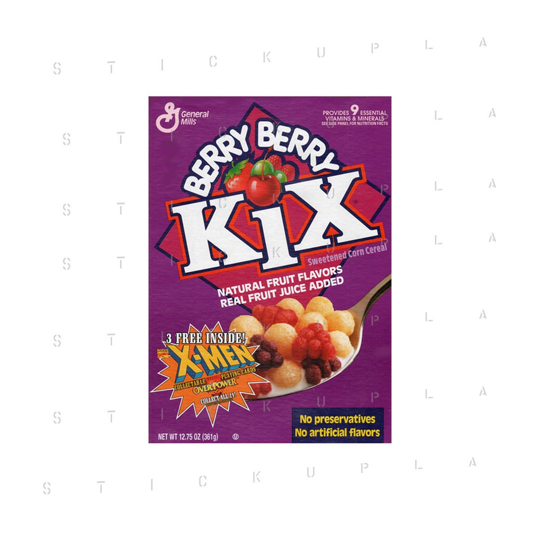 Kix Berry Berry Cereal Box Vintage Americana Sticker Etsy