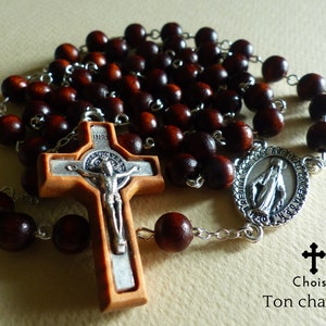 Saint Benedict cross rosary - Communion gift - Wooden rosary - Catholic rosary - Rosary -