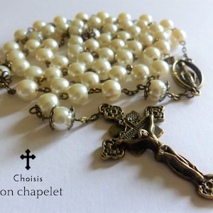 White Rosary - Rosary - Handmade Rosary - Communion Gift - Catholic Rosary