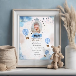 Baptism Gift Boy, Personalized PRINTABLE, Baby Boy Gift, Baptism Sign, Nursery Wall Art, Dedication Gift, Godson, Nursery Decor, PRINTABLE