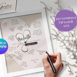 Personalized Canva Leaving Farewell Gift, Message Poster, Fond Memories and things we will always remember about you, Co-worker Boss, Boho
