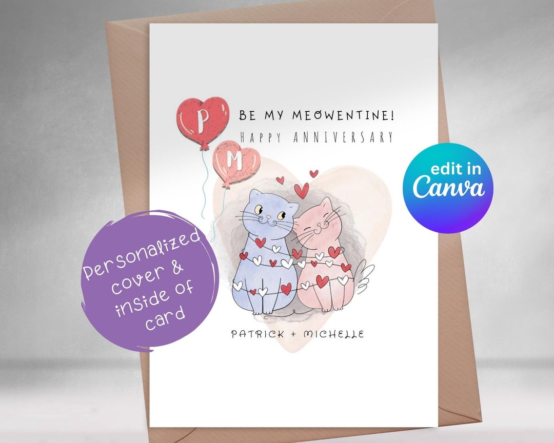 Funny Romantic Printable Cards Cats, Valentine's Day, Birthday, Engagement, Wedding, Anniversary ...