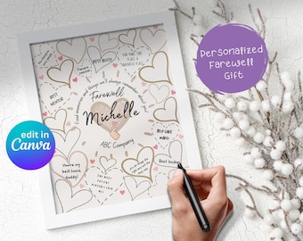 Personalized Canva Leaving Farewell Gift, Message Poster, Fond Memories and things we will always remember about you, Co-worker Boss Goodbye