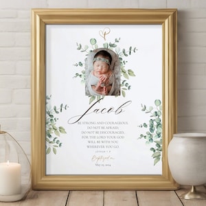 Baptism Gift Boy, Personalized PRINTABLE, Baby Boy Gift, Baptism Sign, Nursery Wall Art, Dedication Gift, Godson, Nursery Decor, PRINTABLE