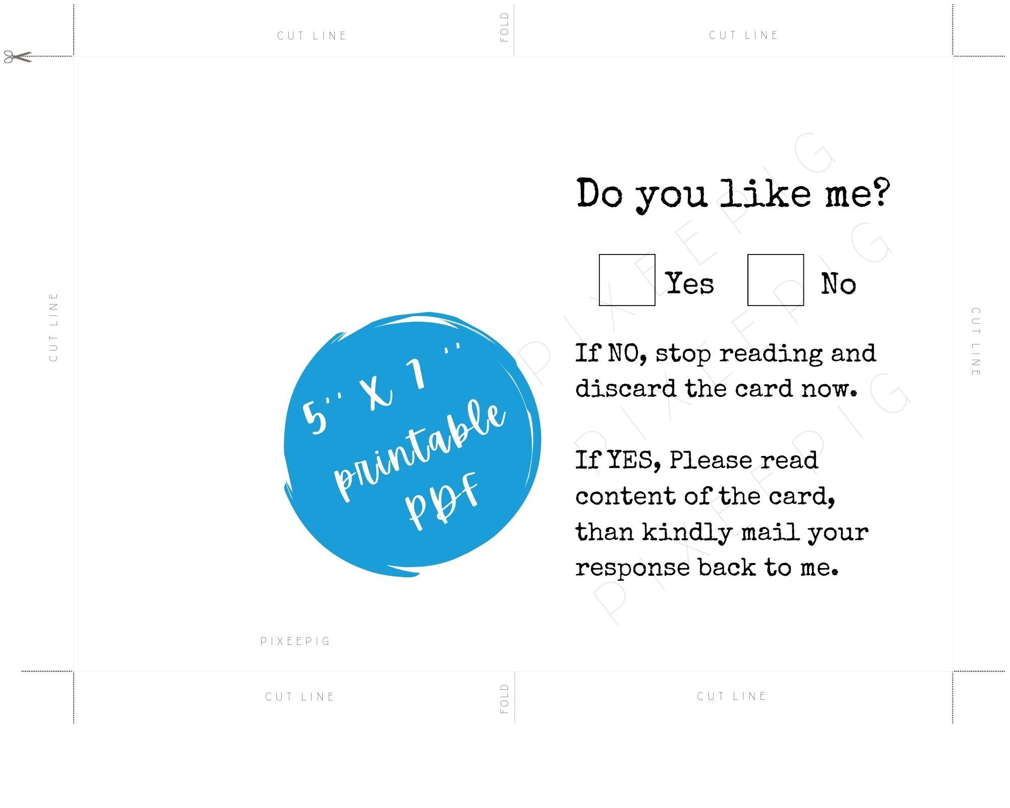 Printable Canva Cards for Lover do You Like Me Etsy