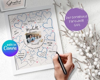 Personalized Canva Leaving Farewell Gift, Message Poster, Fond Memories and things we will always remember about you, Co-worker Boss Goodbye