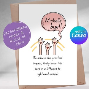 Tarjeta de despedida imprimible para compañero de trabajo o jefe, divertido, adiós, tarjeta de despedida, tarjeta de despedida, jubilación, adiós, felicidades, nuevo trabajo