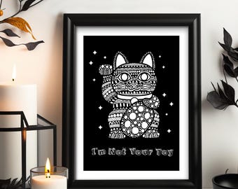 Maneki Neko Print: Japanese Lucky Cat Wall Art (Digital Download)