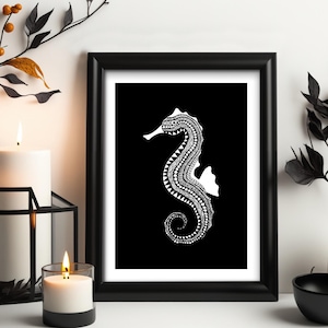 Seahorse Print, Printable Art, SVG, PDF, Ai, Png, Jpg, Modern Art, Download Print Files, Home Decor, Digital Room Decor, Seahorse Wall Art