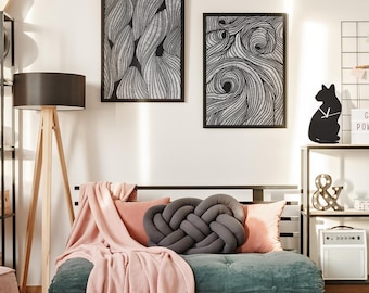 Abstract Line Art Print Set: Modern Wall Decor (Digital Download)