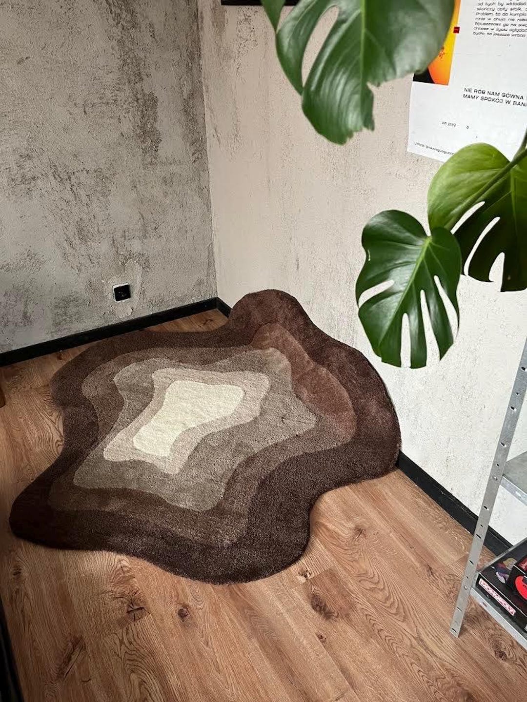 Aesthetic/abstract Fluffy Tufted Rug - Etsy