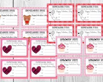 homework planner Homework pass teachers vday gifts, love Day cards printable