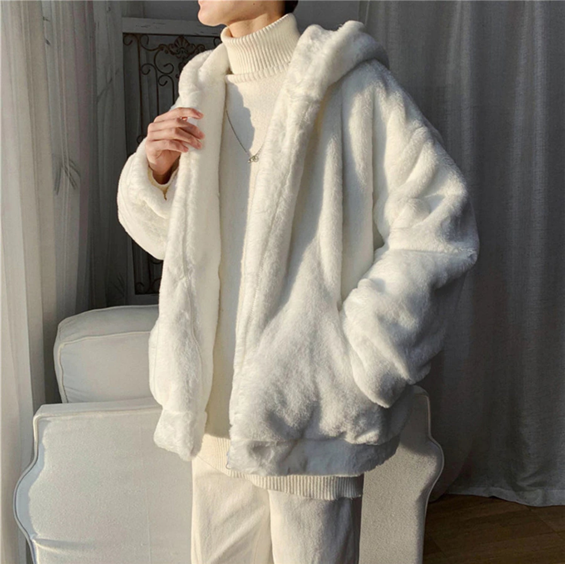 Shaggy Faux Fur Coat - Etsy Canada