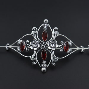 Stunning And Beautiful handmade silver plated hair clip barrette-celtic viking knot hair pin-hair clip for women-hair accessories With Stone