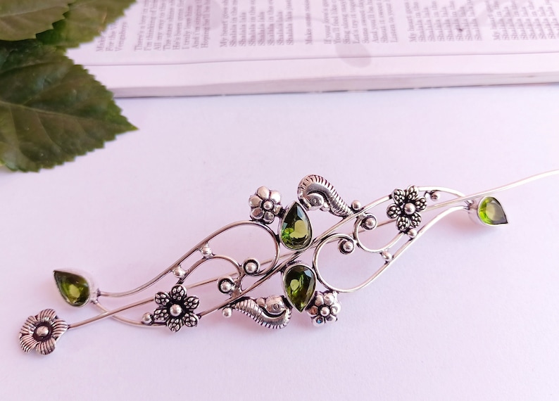 Beautiful Unique vintage handmade silver plated hair clip barrette celtic viking knot hair pin hair clip for women hair pin hair jewelry image 1