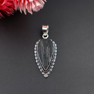 Black Tourmaline Rough Pendant \Quality Gemstone Pendant\Handmade Jewelry\Pendant Rough Stone Jewelry \Gift For Her