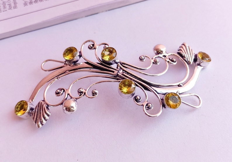 Stunning Antique handmade silver plated hair clip barrette celtic viking knot hair pin hair clip for women hair pin handmade hair jewelry image 3