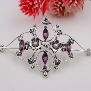 Stunning And Beautiful handmade silver plated hair clip barrette-celtic viking knot hair pin-hair clip for women-hair accessories With Stone