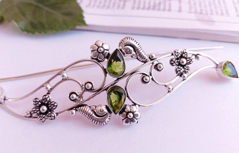 Beautiful Unique vintage handmade silver plated hair clip barrette celtic viking knot hair pin hair clip for women hair pin hair jewelry image 4