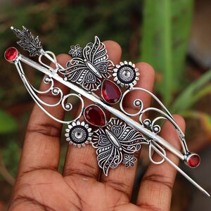 Stunning handmade silver plated hair clip barrette celtic viking knot hair pin\ hair clip for women\ hair pin\ hair accessories