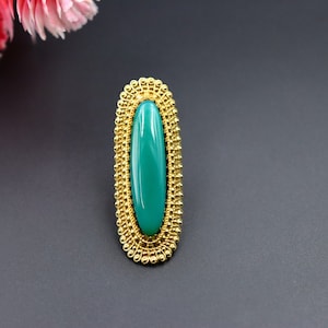 Green Onyx Ring\handmade Ring\18 k gold Plated ring\Onyx Ring\green onyx\Ring for Women\Boho Ring
