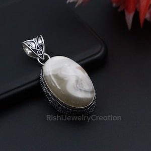 Natural Zebra Onyx Pendant Necklace\Gemstone pendant\Antique Pendant\Pendant For He\Women&#39;s Necklace Pendant