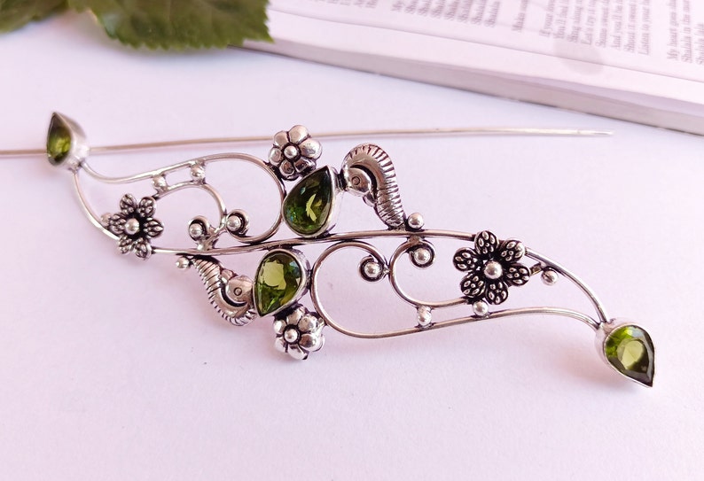 Beautiful Unique vintage handmade silver plated hair clip barrette celtic viking knot hair pin hair clip for women hair pin hair jewelry image 3