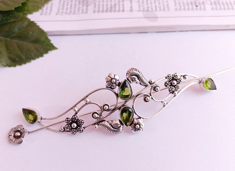 Beautiful Unique vintage handmade silver plated hair clip barrette celtic viking knot hair pin hair clip for women hair pin hair jewelry image 5