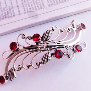 Stunning handmade silver plated hair clip barrette celtic viking knot hair pin\ hair clip for women\ hair pin\ hair accessories