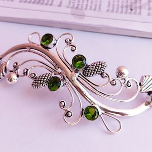 Stunning Unique vintage handmade silver plated hair clip barrette celtic viking knot hair pin\ hair clip for women\ hair pin\ hair jewelry
