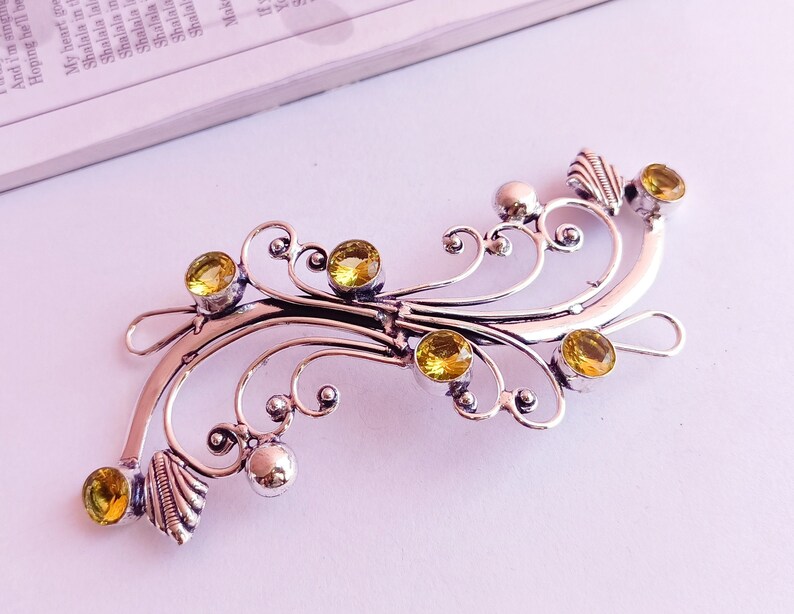 Stunning Antique handmade silver plated hair clip barrette celtic viking knot hair pin hair clip for women hair pin handmade hair jewelry image 1