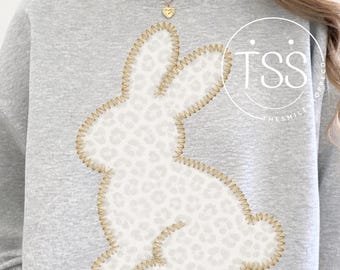 Neutral Easter Bunny PNG | Leopard Bunny Trio | Boutique Sublimation and DTF Download | Checkered Spring Shirt Design | Trendy Bow Rabbits