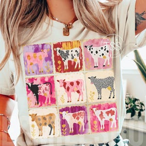 Sublimación de granja de vacas retro boho PNG Clipart Sublimación de vaca floral, Descarga digital Png, Amante de las vacas PNG, Granja Png, Día de la Madre png