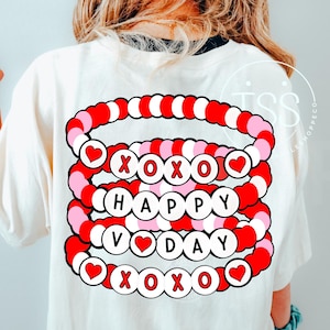 Happy Valentines Day Freundschaft Armband PNG, xoxo png Valentinstag PNG, Freundschaft Armband PNG, Sublimation Shirt Design Digital Download