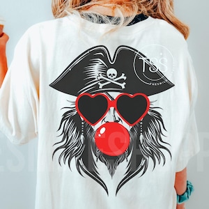 Pirates preppy mascotte png, bellen blazen png roze mascotte sublimatieontwerp downloaden, schoolmascottes bellenblazen shirt sublimatieontwerp