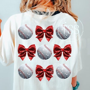 Baseball png Glitter baseball Game day baseball Baseball mama Baseball girly Baseball mom png Coquette bow png Preppy Baseball season