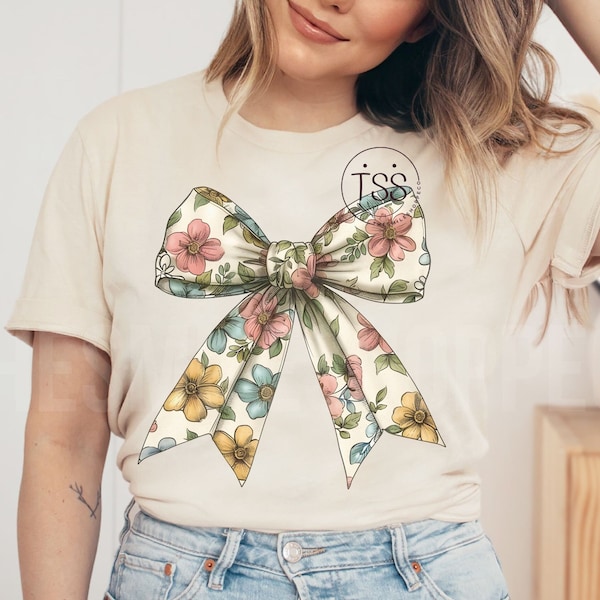 Retro flower bow png Trendy Bow PNG flower PNG Girly Bow Shirt Design flower Coquette PNG Sublimation Design Download vintage floral png