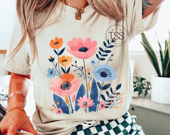 Cottagecore Floral PNG: Spring Wildflower Sublimation Design (Digital Download)